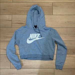 Nike Blue Cropped Hoodie